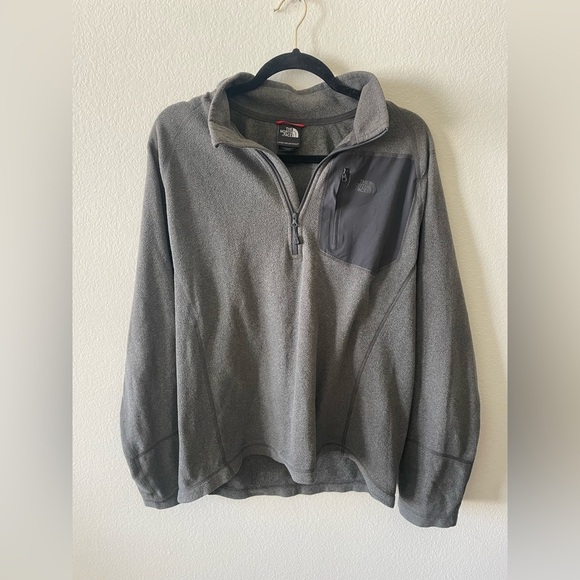 The north face charcoal grey fleece long sleeve quarter zip sweater - Picture 1 of 3